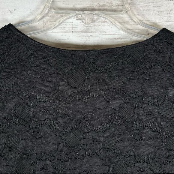 Torrid Flare Lace Overlay 3/4 Sleeve Black Holiday Party Top 2X - Picture 5 of 8